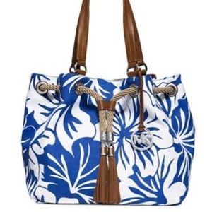 Michael kors floral print summer tote shoulder purse travel bag